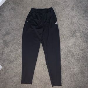 Black Adidas track pants